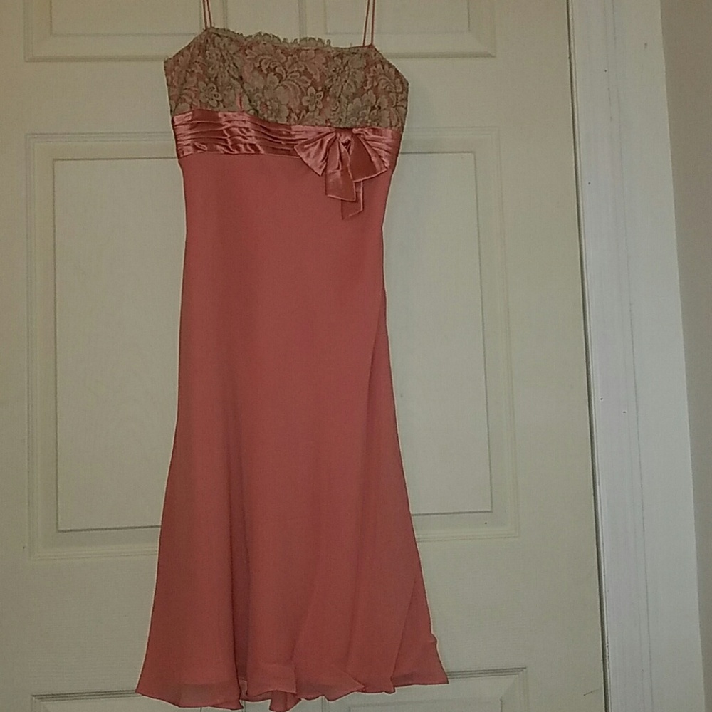 Anne Klein Silk Pink Lace Cocktail Party Dress